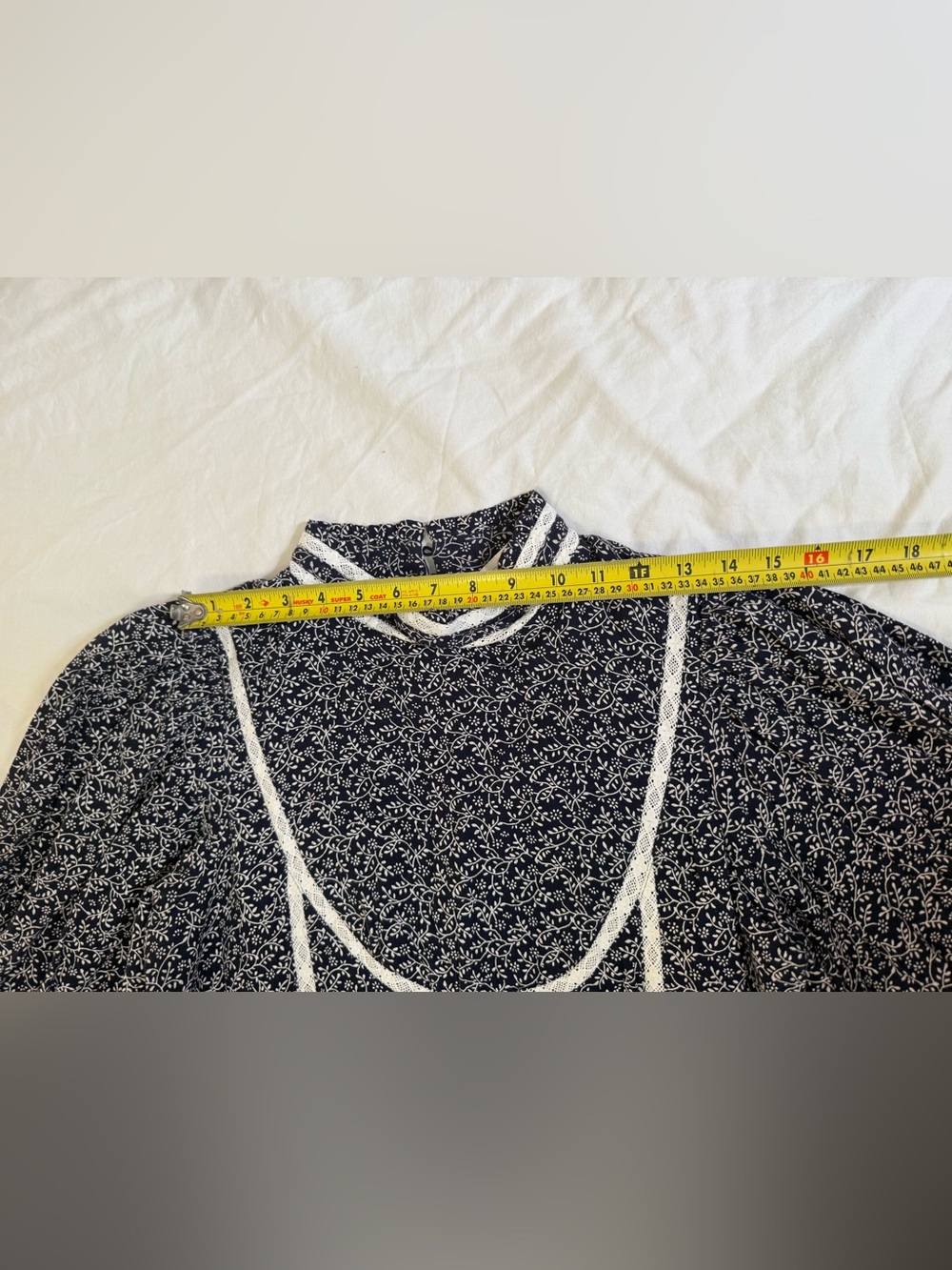 Meadows NWT Prairie Midi Dress Navy Floral Lace Cottagecore Romantic US 8 - Picture 10 of 13